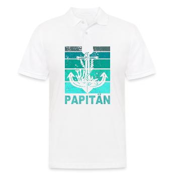Papitän Vater Papa Kapitän Retro Anker Vatertag - Männer Poloshirt - Weiß - Vorne - Kai (181cm)