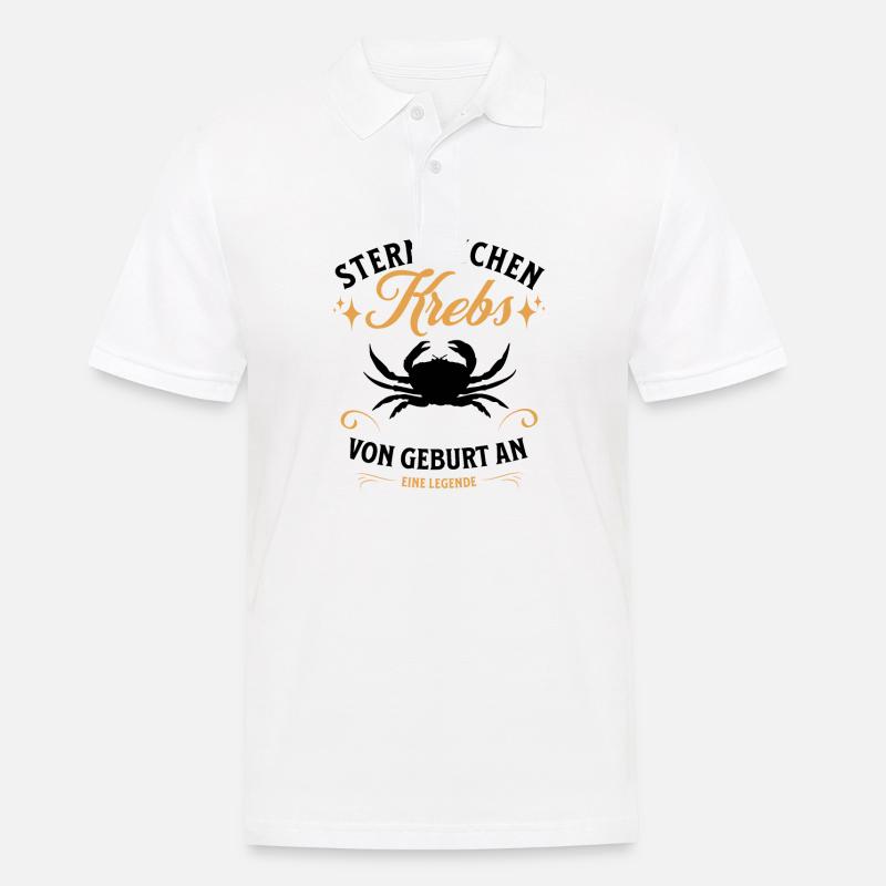 Sternzeichen Geschenke Krebs Spruch - Männer Poloshirt - Weiß