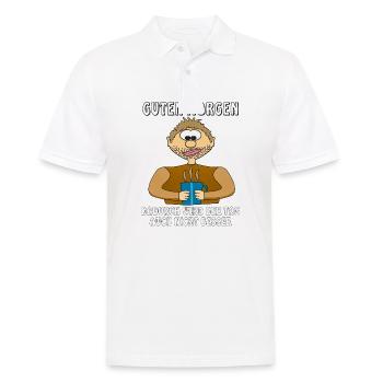 MENSCH COMIC GUTEN MORGEN - Männer Poloshirt - Weiß - Vorne - Kai (181cm)