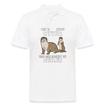 BEOBACHTE OTTER - Männer Poloshirt - Weiß - Vorne - Kai (181cm)