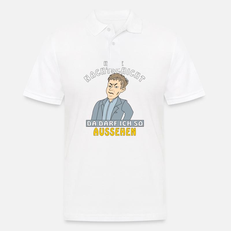 MANN HATTE NACHTSCHICHT - Männer Poloshirt - Weiß