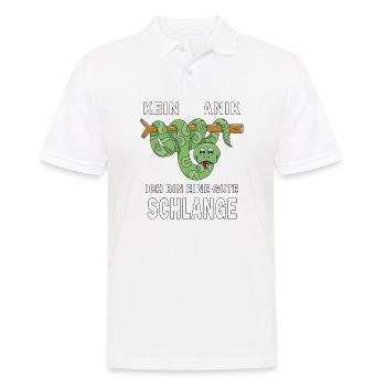 BIN EINE GUTE SCHLANGE - Männer Poloshirt - Weiß - Vorne - Kai (181cm)