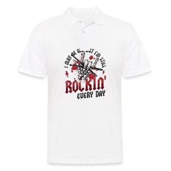 I may be old, but I'm still rocking - Men's Polo Shirt - white - Front - Kai (181cm)