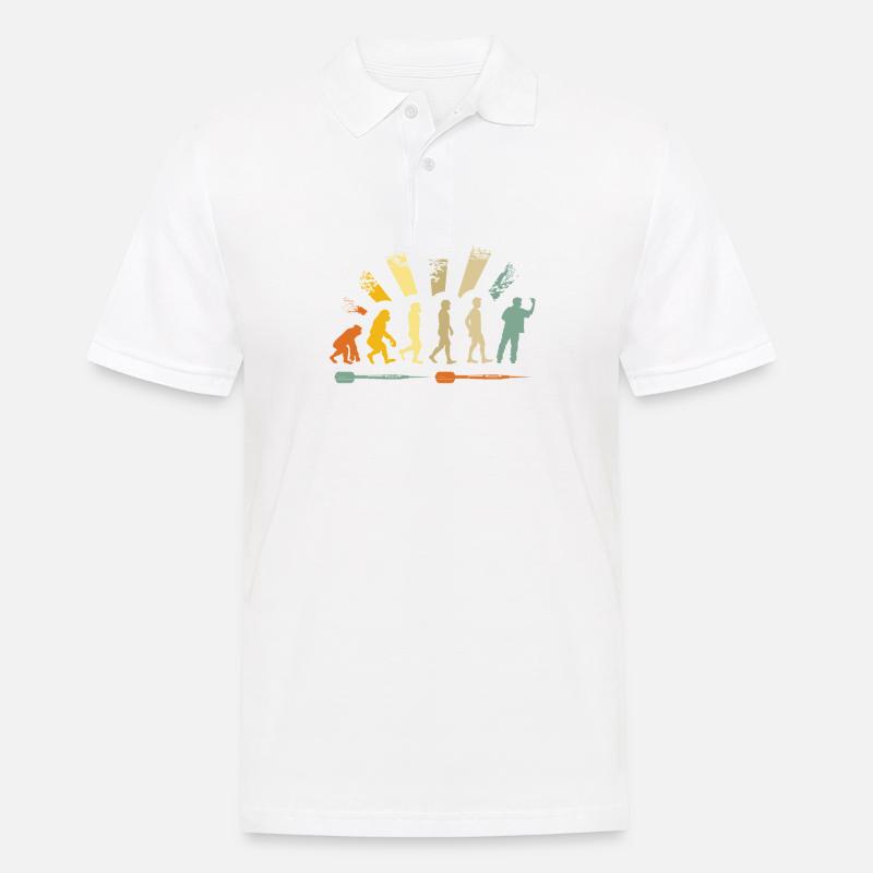 Darts Player Evolution Dartboard - Men's Polo Shirt - white