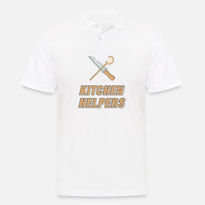 KITCHEN HELPERS - Männer Poloshirt - Weiß