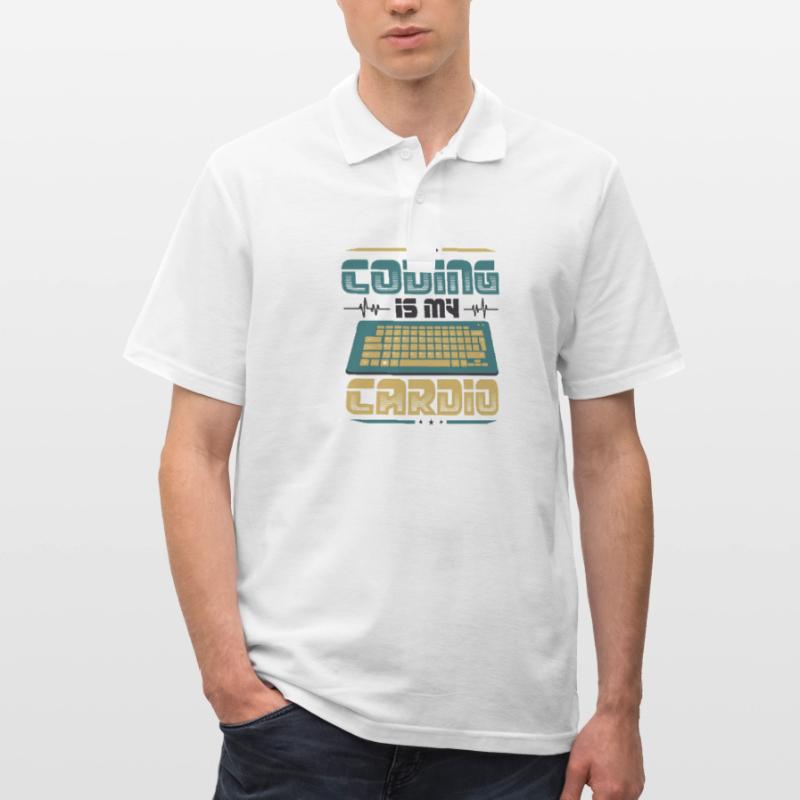 Coding Is My Cardio, Code Programmer Men's Polo Shirt