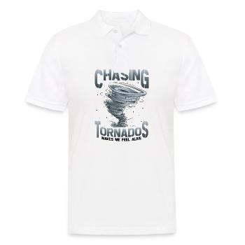 The hunt for tornadoes makes me feel alive - Men's Polo Shirt - white - Front - Kai (181cm)