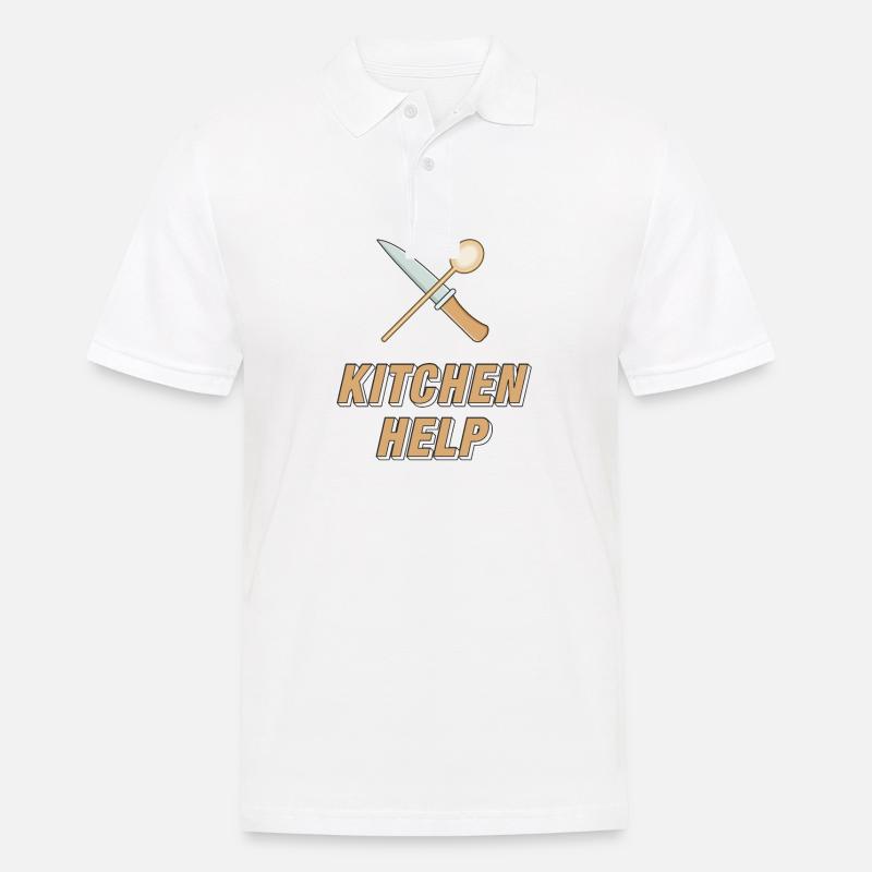 KITCHEN HELP - Männer Poloshirt - Weiß