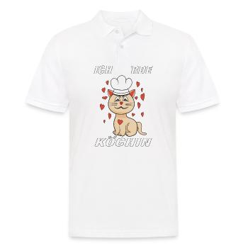 KATZE KOCH ICH WERDE KÖCHIN - Männer Poloshirt - Weiß - Vorne - Kai (181cm)