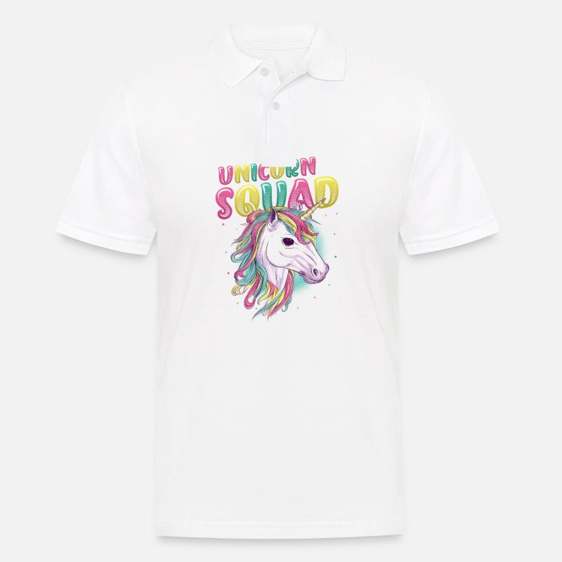 Einhorn, Kader, Mädchen - Männer Poloshirt - Weiß
