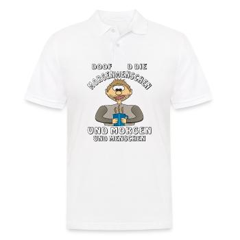 MENSCH COMIC DOOF SIND DIE MORGENMENSCHEN - Männer Poloshirt - Weiß - Vorne - Kai (181cm)