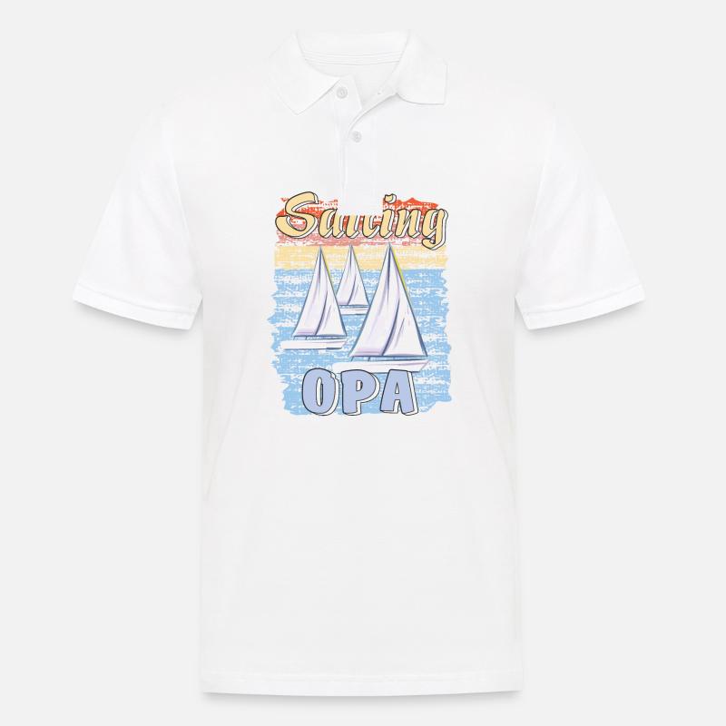 BOOTE SAILING OPA - Männer Poloshirt - Weiß