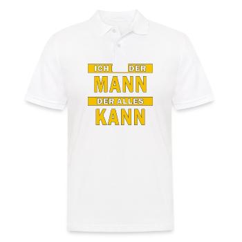 MANN DER ALLES KANN - Männer Poloshirt - Weiß - Vorne - Kai (181cm)
