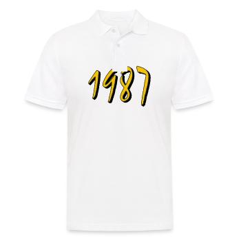 BIRTHDAY YEAR 1987 - Men's Polo Shirt - white - Front - Kai (181cm)