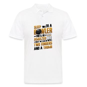 Schlaf Mit Einem Kegler - Lustiges Bowling - Männer Poloshirt - Weiß - Vorne - Kai (181cm)