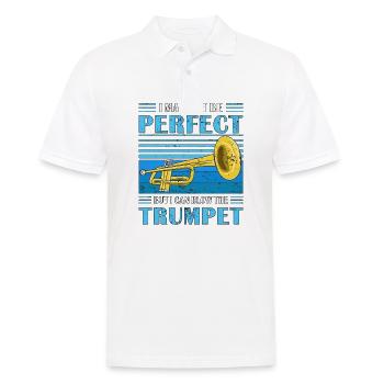 TROMPETE BUT I CAN BLOW THE TRUMPET - Men's Polo Shirt - white - Front - Kai (181cm)