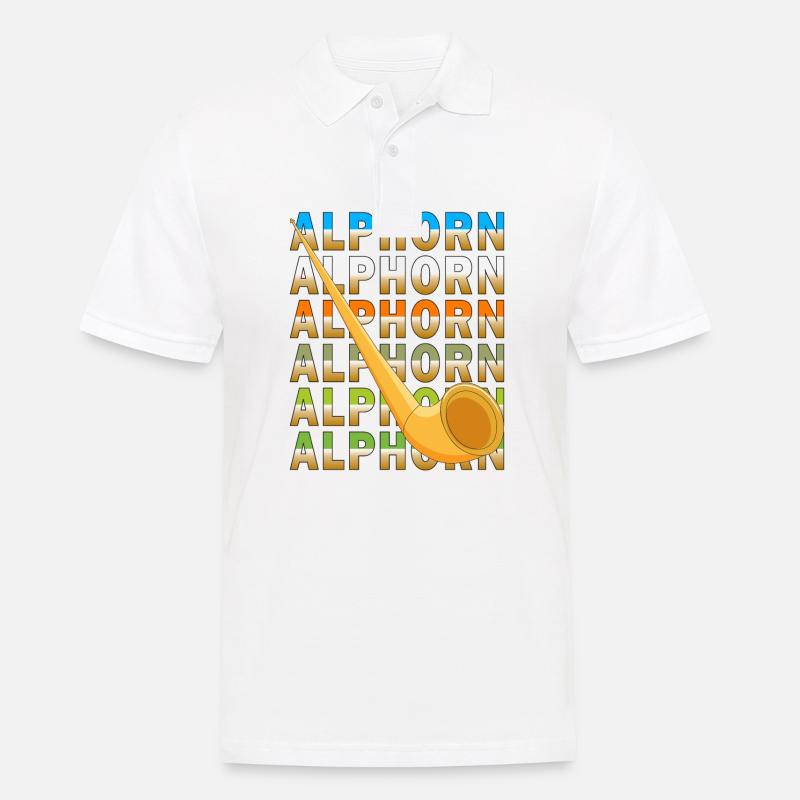ALPHORN - Männer Poloshirt - Weiß