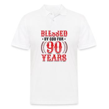 Ordensleute Seit 90 Jahren Von Gott Gesegnet - Männer Poloshirt - Weiß - Vorne - Kai (181cm)
