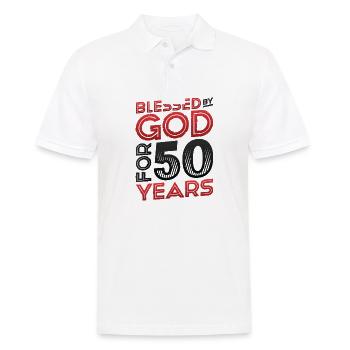 Religiös Gesegnet Von Gott Für 50 Jahre Glücklich - Männer Poloshirt - Weiß - Vorne - Kai (181cm)
