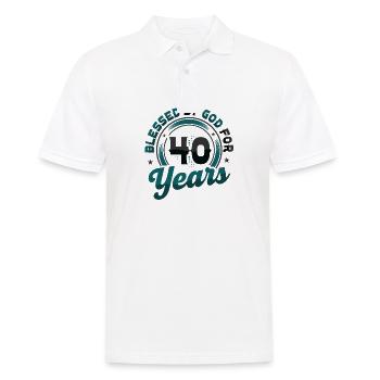 Von Gott Gesegnete Ordensleute Seit 40 Jahren - Männer Poloshirt - Weiß - Vorne - Kai (181cm)