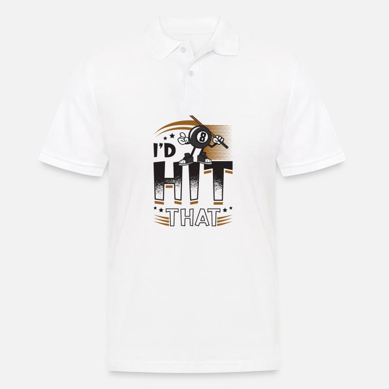 Id Hit That Pool Billiards - Männer Poloshirt - Weiß