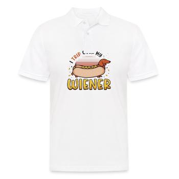 Ich Stolpere Über Meinen Wiener Hund - Männer Poloshirt - Weiß - Vorne - Kai (181cm)