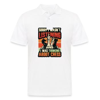 Tut Mir Leid, Dass Ich Nicht Zugehört Habe - Männer Poloshirt - Weiß - Vorne - Kai (181cm)