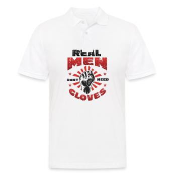 Echte Männer Brauchen Keine Handschuhe - Männer Poloshirt - Weiß - Vorne - Kai (181cm)