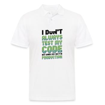 Ich Teste Meinen Code In Der Produktion - Männer Poloshirt - Weiß - Vorne - Kai (181cm)