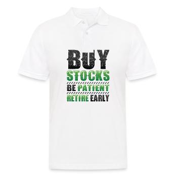 Acheter des actions, être patient, prendre une retraite anticipée - Polo Homme - blanc - Devant - Kai (181cm)