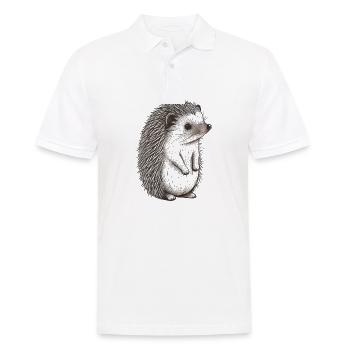 Süßer Vintage Igel - Männer Poloshirt - Weiß - Vorne - Kai (181cm)