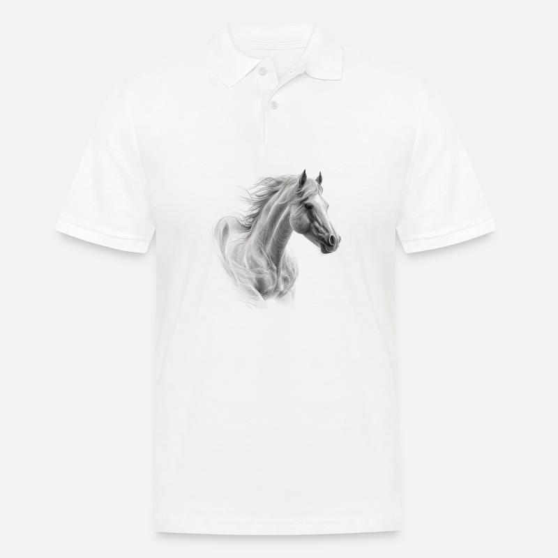 Wildpferd - Männer Poloshirt - Weiß