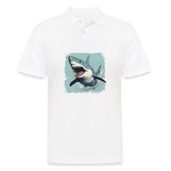 Weißer Hai - Männer Poloshirt - Weiß - Vorne - Kai (181cm)