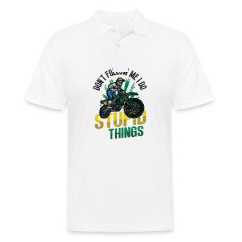 Ne me suivez pas, je fais des bêtises, du motocross - Polo Homme - blanc - Devant - Kai (181cm)