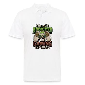 Ich bin nicht spielsüchtig, sondern ein Spieler - Männer Poloshirt - Weiß - Vorne - Kai (181cm)