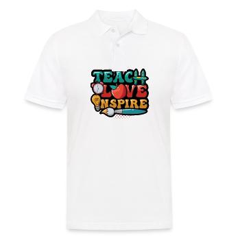 Lehrer Unterrichten, Liebe Inspiriert - Männer Poloshirt - Weiß - Vorne - Kai (181cm)