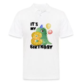 C’est mon anniversaire, 8ème anniversaire, joyeux anniversaire - Polo Homme - blanc - Devant - Kai (181cm)