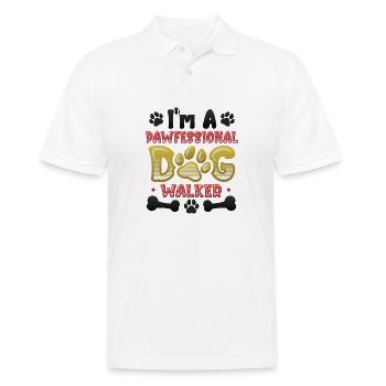 Hundeausführen - Ich Bin Ein Pawfessional Dog - Männer Poloshirt - Weiß - Vorne - Kai (181cm)
