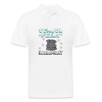 L’école se sent Irrelephant, anti-école - Polo Homme - blanc - Devant - Kai (181cm)