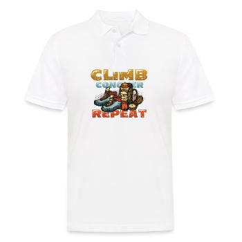 Climbing, conquering, repeating, mountaineering - Men's Polo Shirt - white - Front - Kai (181cm)