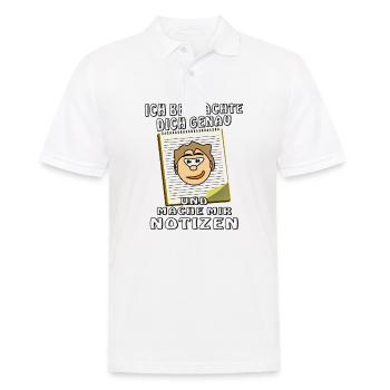 GESICHT NOTIZBLOCK ICH BEOBACHTE DICH GENAU - Männer Poloshirt - Weiß - Vorne - Kai (181cm)