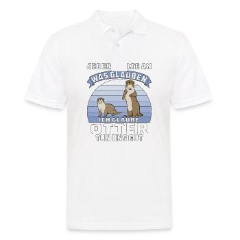 OTTER TUN UNS GUT - Männer Poloshirt - Weiß - Vorne - Kai (181cm)