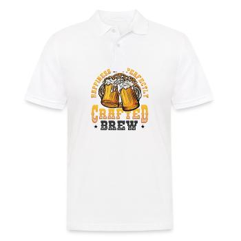Beer brewing and brewmaster's happiness In perfection - Men's Polo Shirt - white - Front - Kai (181cm)
