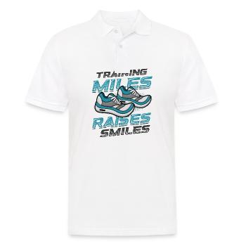 Training Miles, Raises Smiles, Marathon Laufen - Männer Poloshirt - Weiß - Vorne - Kai (181cm)