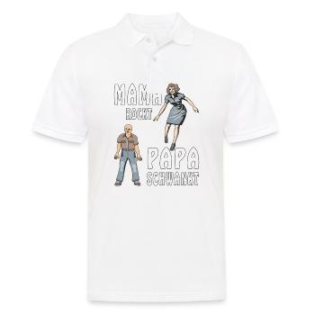 MAMA ROCKT PAPA SCHWANKT - Männer Poloshirt - Weiß - Vorne - Kai (181cm)