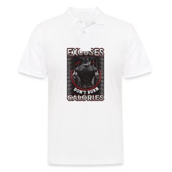 Excuses, Brûlure, Pas de calories, Personnel - Polo Homme - blanc - Devant - Kai (181cm)