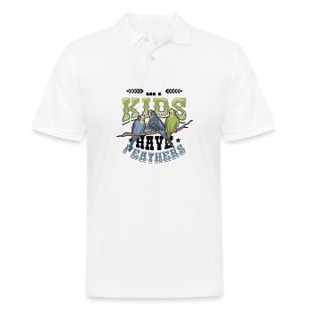My children have feathers, budgie, bird - Men's Polo Shirt - white - Front - Kai (181cm)
