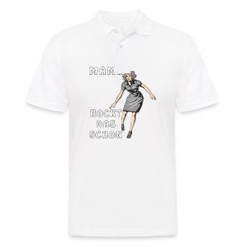MAMA ROCKT DAS SCHON - Männer Poloshirt - Weiß - Vorne - Kai (181cm)