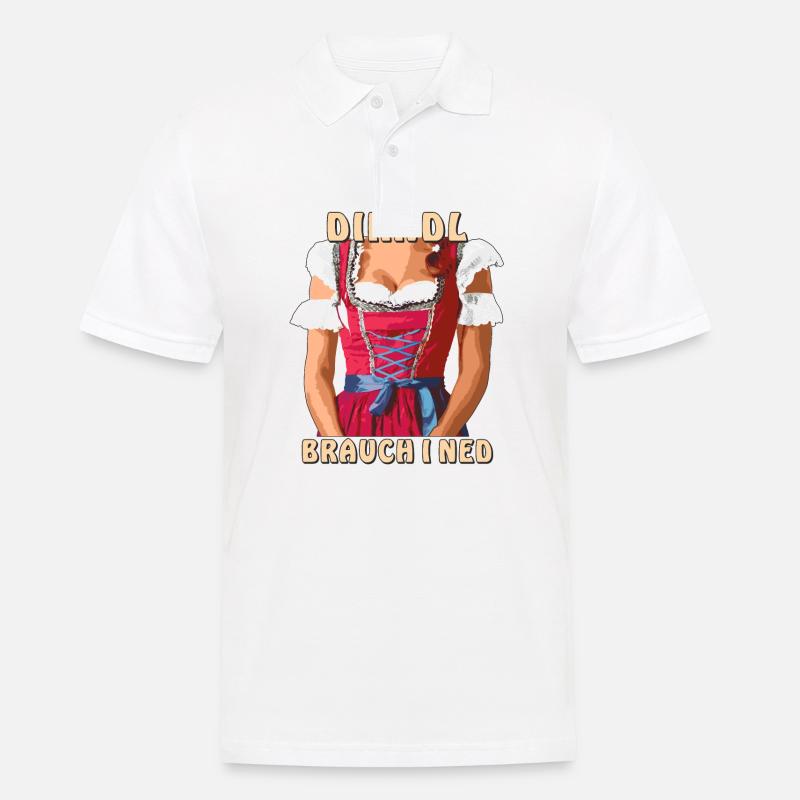 DIRNDL BRAUCH I NED - Männer Poloshirt - Weiß