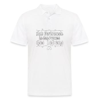 Hab Vertrauen in den Prozess des Lebens - Männer Poloshirt - Weiß - Vorne - Kai (181cm)